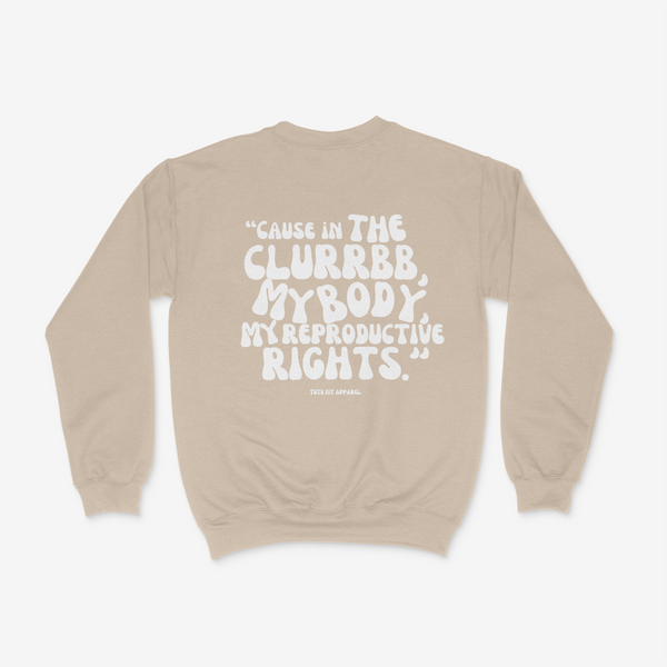 My Body Fleece Crew Neck Sweater- Puff Print