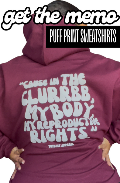 My Body Pull Over Hoodie- Puff Print